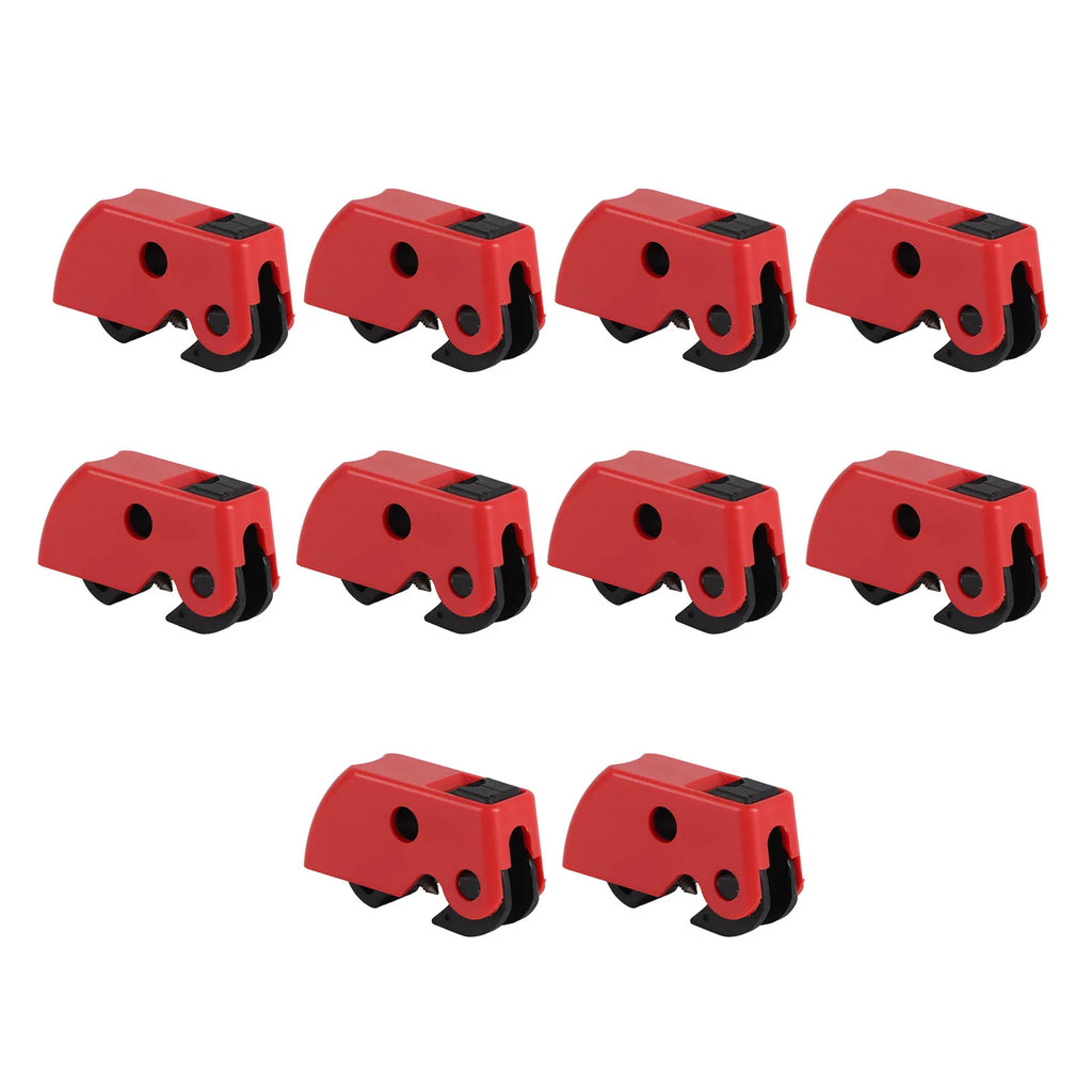10Pcs Circuit Breaker Lockout Device Clamp On Safety Lock Set Kit for Industrial Chemical Power Circuit Breaker Lock Device