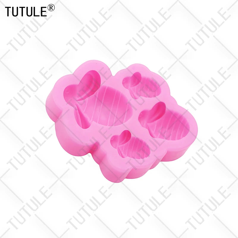 3D Honeybee Keychain Earrings Silicone Mold DIY Honeybee Clay epoxy resin Accessories Silicone Moulds cake Chocolate Molds