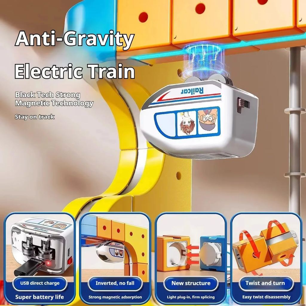 Magic Transforming Magnetic Cube Track Railcar Building Blocks Electric Anti-Gravity High-Speed Train DIY Vehicle Trackt Model