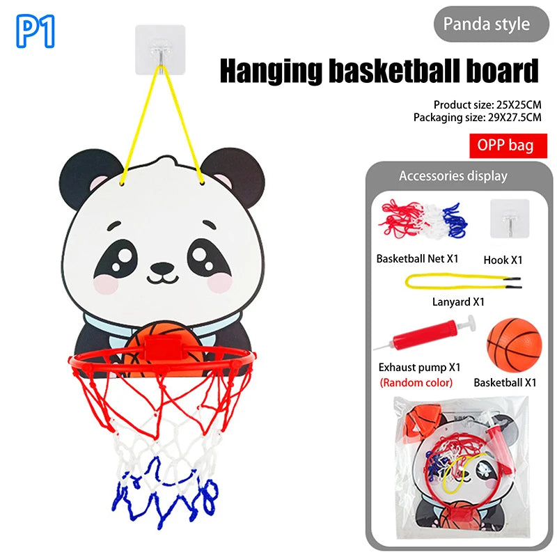 Kids Adjustable Basketball Stands Cartoon Animals Shape Shooting Basket Indoor Outdoor Sport Board Game Children Toys