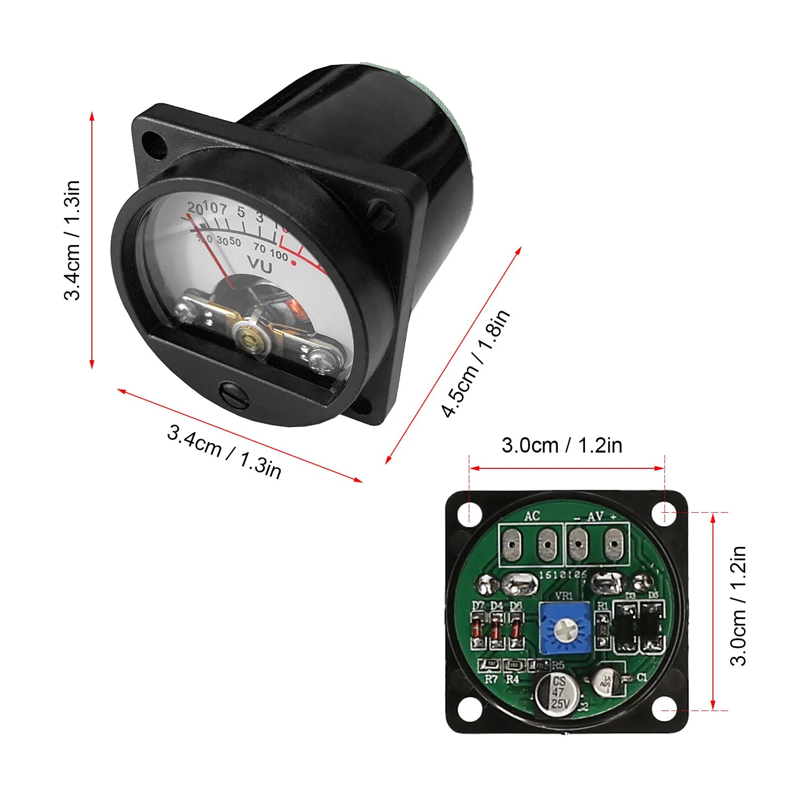 VU Meter 2 Pcs Panel VU Meters Warm Back Light Analog DB Sound Level Indicator Recording & Audio Level Amp with Driver Board