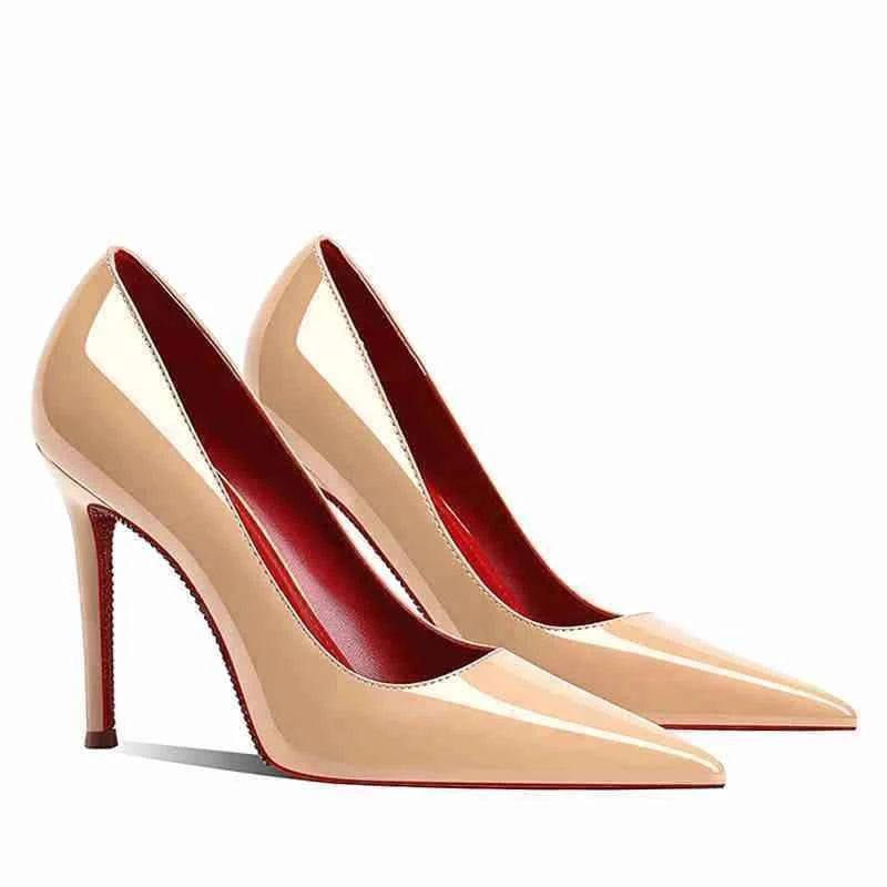 Women's heels 2025 New Luxury Brand Pumps Red Bottom Pointed Toe Rhinestone High Heels Elegant Stiletto Party Prom Ladies Shoes