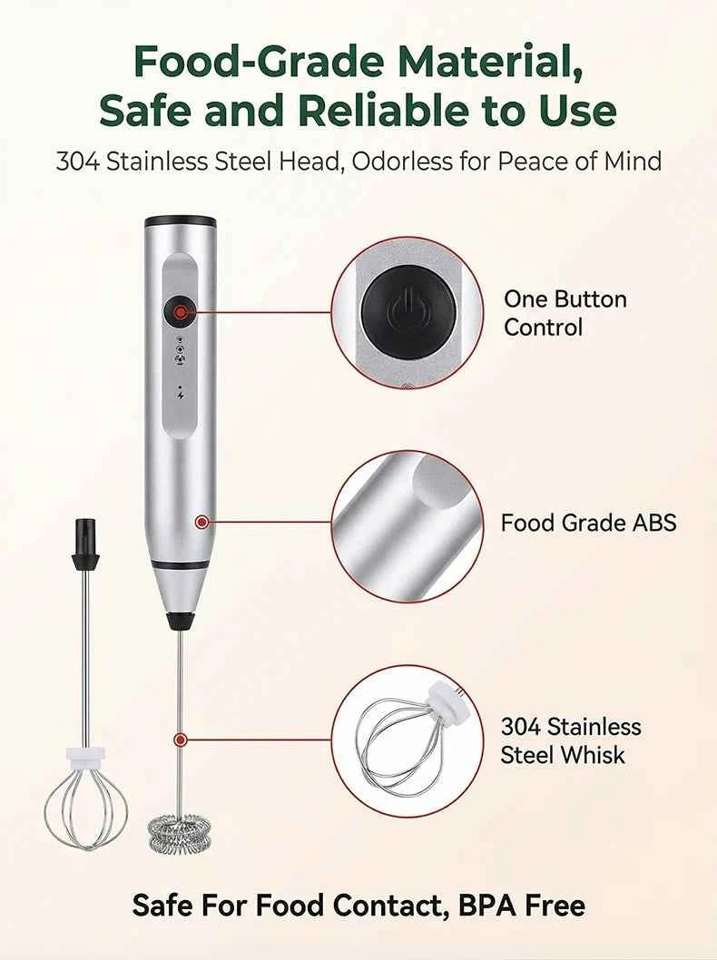 Portable Electric Milk Frothers Handheld Blender USB Mini Coffee Maker Whisk Mixer Cappuccino Cream Egg Beater Food Blender