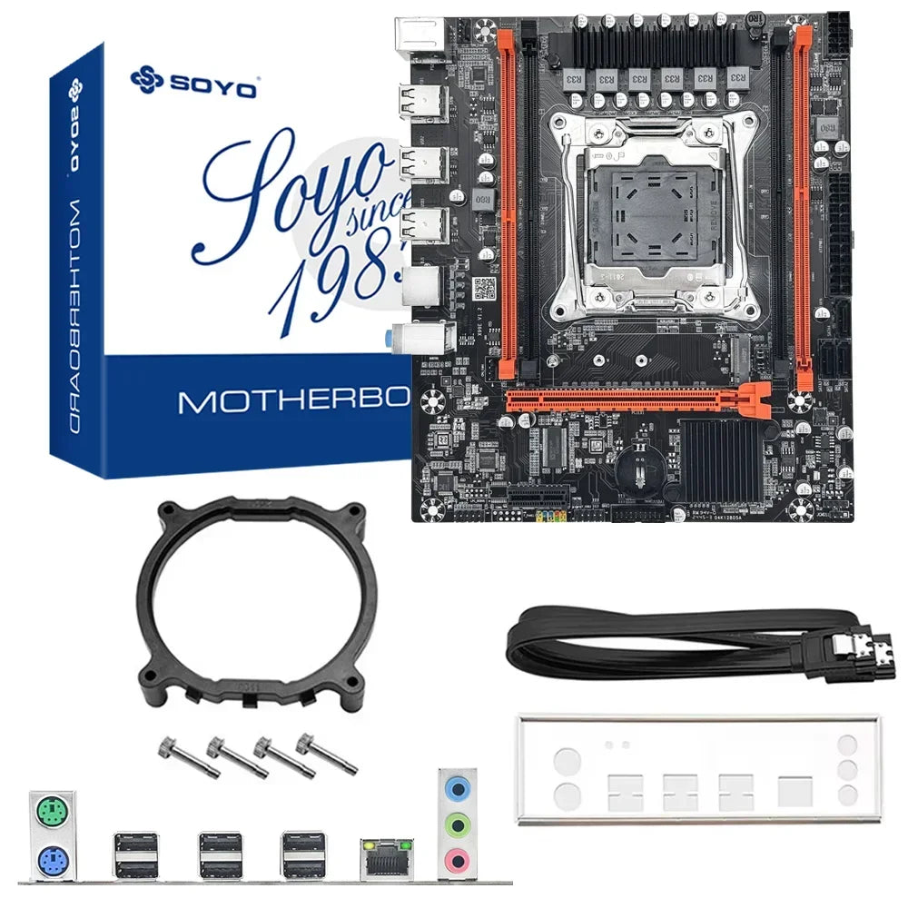SOYO X99 Motherboard Set Kit With Intel LGA2011-3 Xeon E5 2680 V4 and DDR4 16GB (2*8GB) 2133MHz Dual Channel RAM M.2 NVME