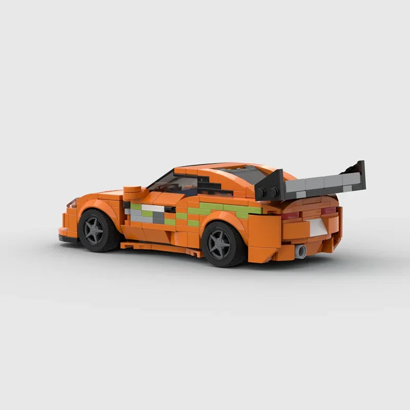 370pcs MOC Supra MK4 Sports Car Vehicle Racer Building Blocks Fast & Furious Brick Creative Garage Toys for Boys