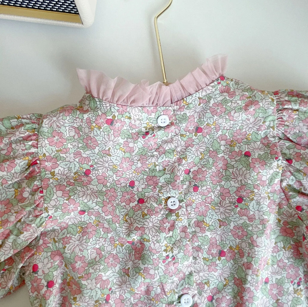 Girls Clothing Sets 2023 Summer New Girls' Cute Blossom Top+Strap Half Skirt Set Pastoral Princess Style Children Girls Clothes