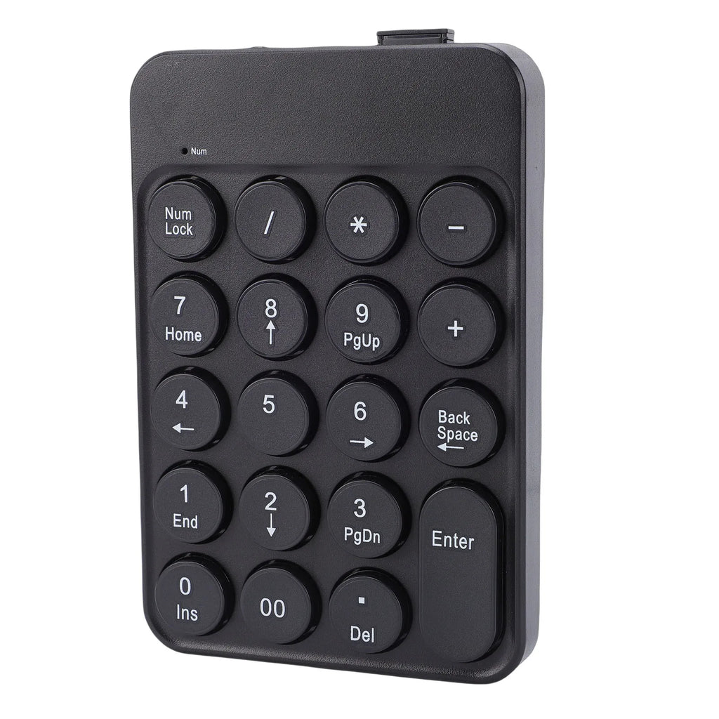 Mini Numeric Keypad with Round Keycaps 2.4G Wireless & BT Portable Financial Accounting Numpad Number Keyboard for PC Laptop