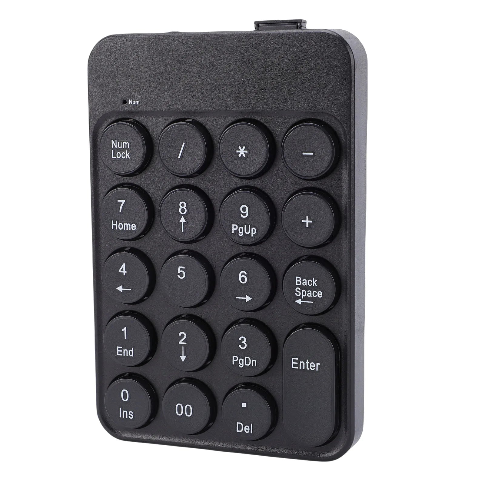 Mini Numeric Keypad with Round Keycaps 2.4G Wireless & BT Portable Financial Accounting Numpad Number Keyboard for PC Laptop