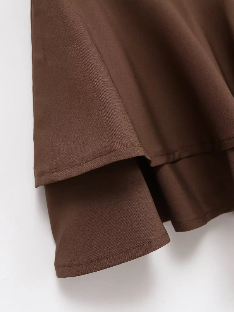 ETJ 2025  women's summer new sexy fashion hot girl style flouncy stacked decoration mid-waist short skirt pants