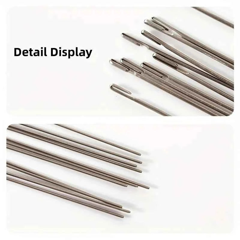 2pcs Beaded Needles With Steel Needles, Long And Thin Beaded Leads, Side Threaded Hooks And Beads For DIY Handmade Jewelry
