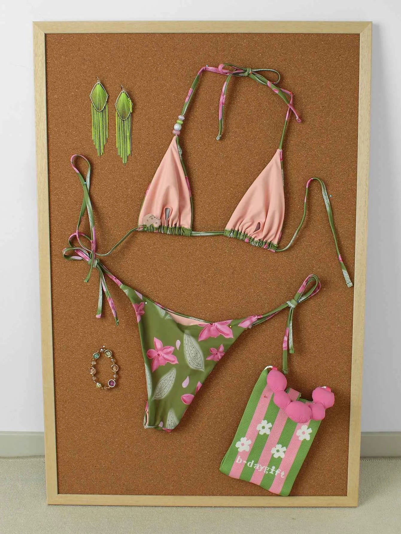 Micro Bikinis 2025 Push Up Swimsuit For Women Sexy Swimwear Brazilian Bikini Set Floral Print Biquini Swimsuit Summer Beachwear