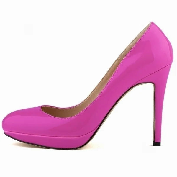 New 2026 Women Stilettos Platfrom Pumps Sexy 11cm Round Toe High Heels Shallow Elegant Lady Office Party Wedding Shoes Big Size