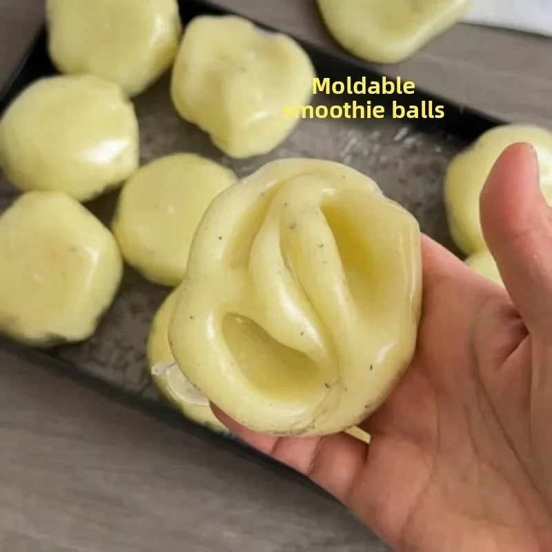 Realistic Mashed Potato Squishy Ball, Textured Soft Slow Rising, Crinkle Sound ASMR Stress Relief Squeeze Fidget Toy for Adults