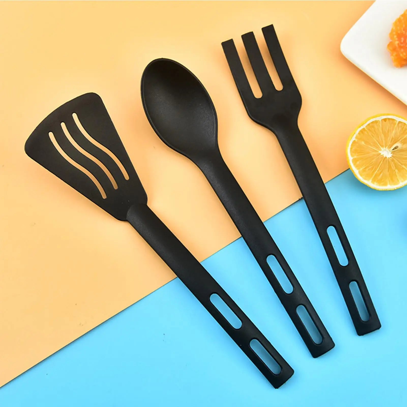 Kitchen Tool Set Nylon Cooking Tools Set Sturdy Cutlery Kit With Non-Stick Spatulas Comfortable Handle Cookware Accessories