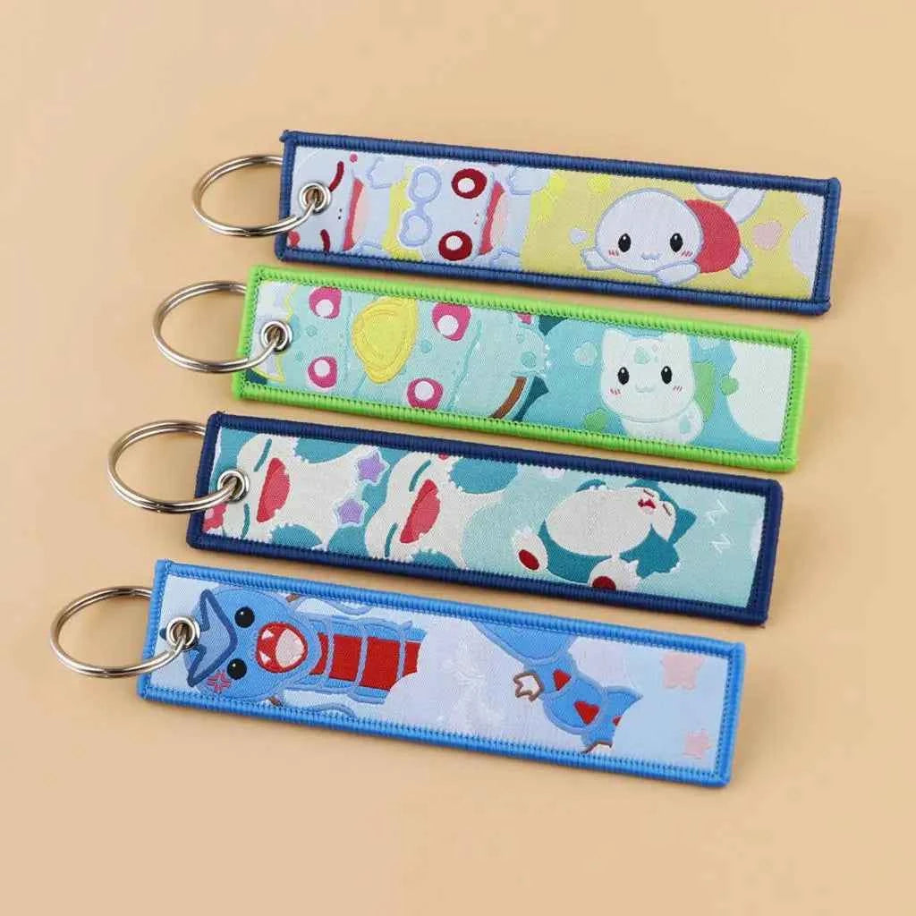 Anime Cute Animal Jet Tag Embroidery Keys Tag Women Keyring Cartoon Car Keys Fashion Jewelry Accessories Kids Gifts 1PCS