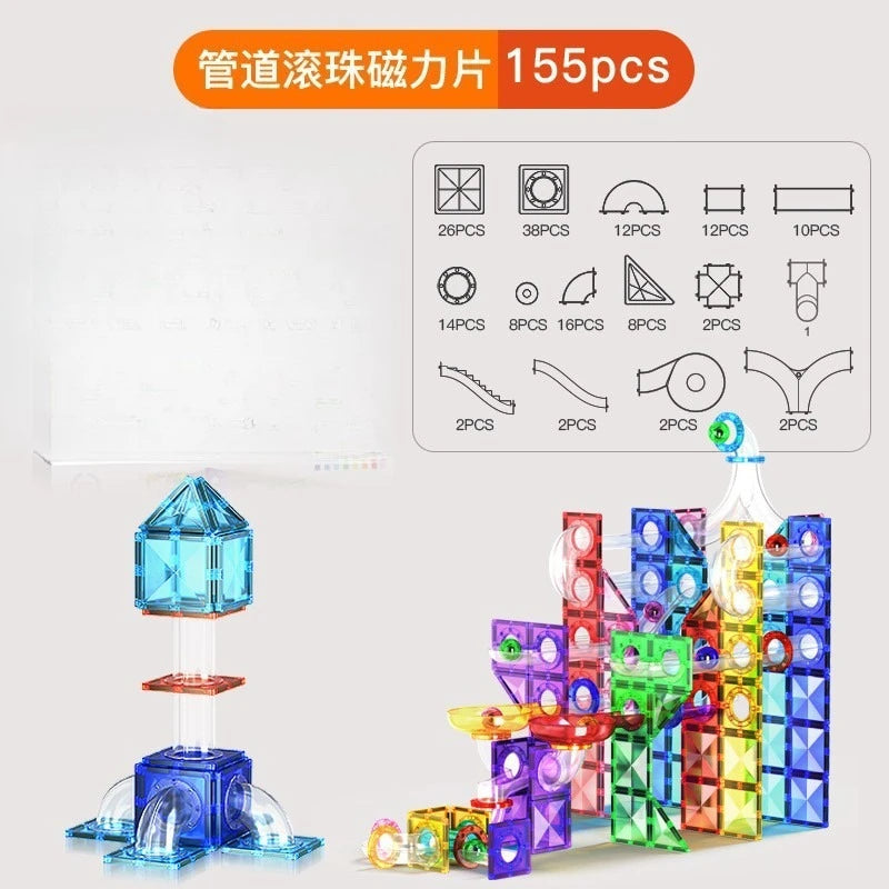 Magnetic Sheet Building Blocks Set Diamond Surface Color Window Educational Assembly Bricks Kid Concentration Training Toy Gift