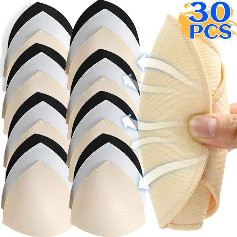 Triangle Sponge Bra Pads for Women 2/30Pcs Removable Invisible Insert Bikini Swimsuit Breast Enhancers Chest Cup Pad Accessories