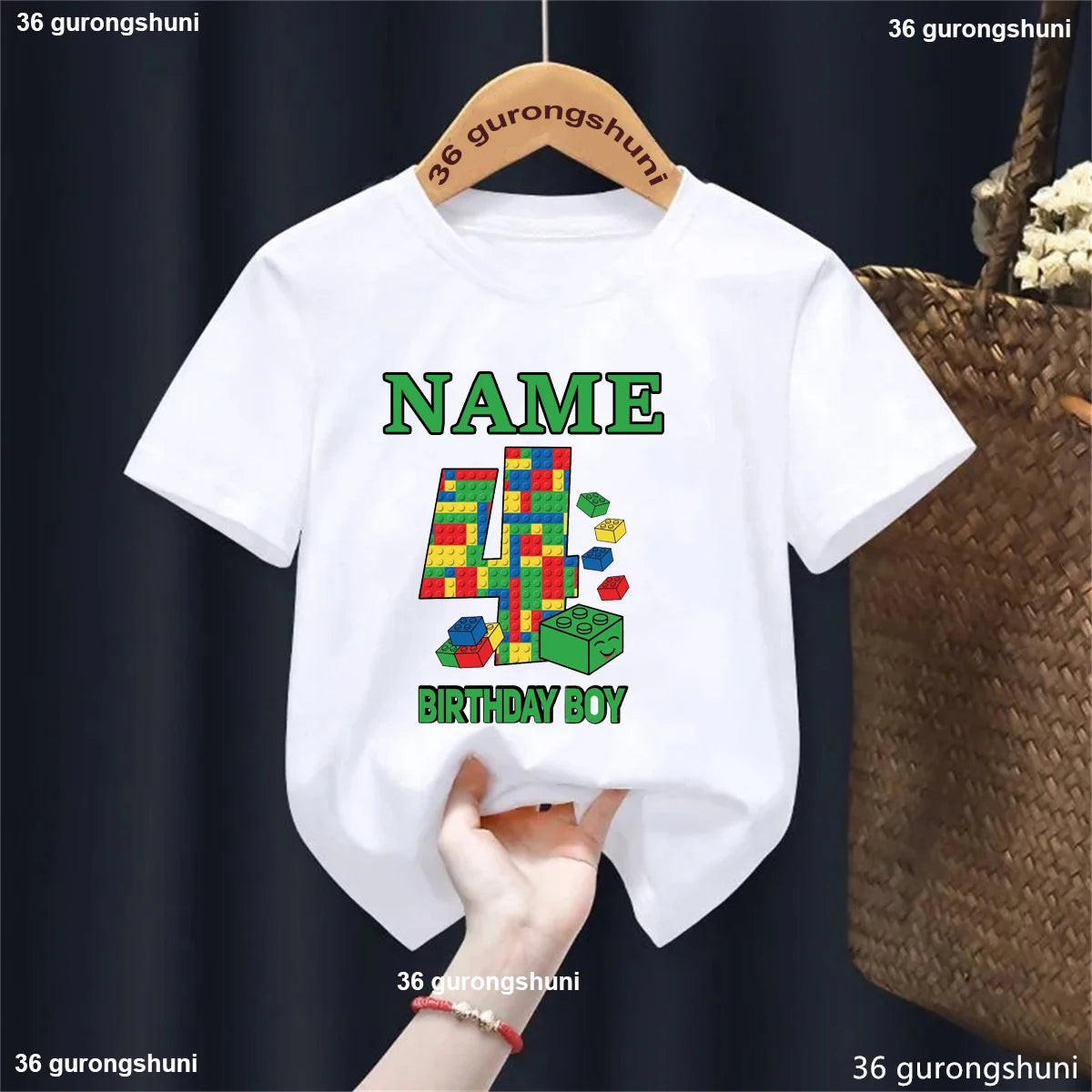 Building Blocks 1-10 Birthday Boys T-shirt Funny Block Graphic Print Toddler T-shirt Gifts kids Birthday Party Clothing T-shirt