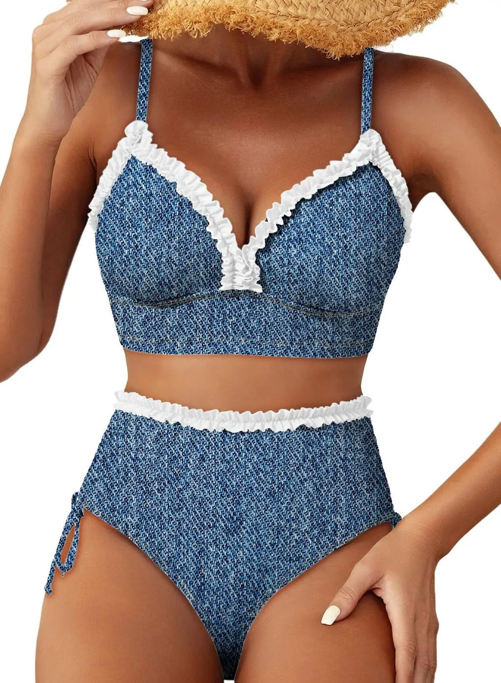 2026 V Neck String Two Piece Bikini With Shorts Women Swimwear Female Swimsuit Bathers Bathing Swimming Suit Beachwear Summer