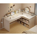 Computer desk Desktop Home bedroom Bookshelf Integrated student learning to write Corner Multifunctional office desk
