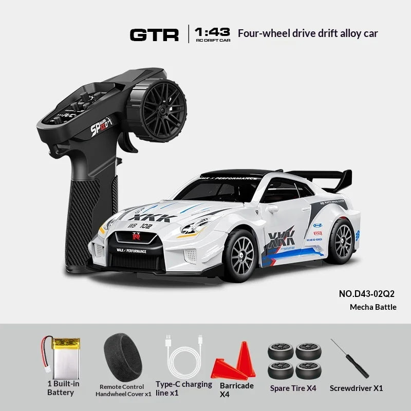 Mini Alloy RC Car 1:43 High-Speed Drifting Sports Car Boys Toy Four-Wheel Drive Simulation Race Car Remote Control Vehicle