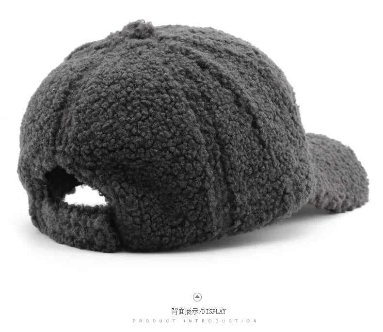 Autumn Winter Baseball Cap Women Artificial Lamb Wool Hats Keep Warm Cap Plush Baseball Caps Spring Baseball Cap Solid Sunshade