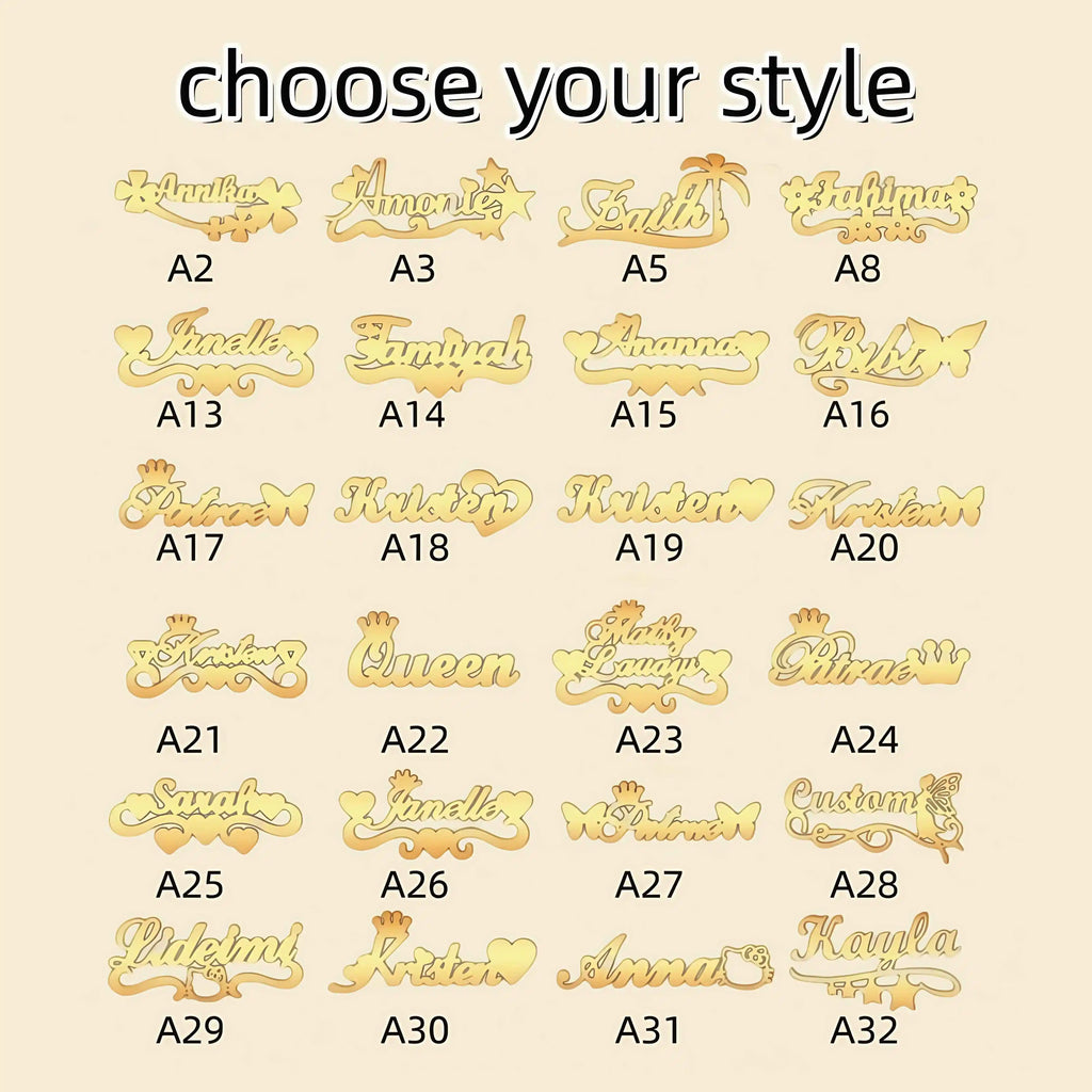 Jeshayuan Custom Bling Name Necklace Personalized Necklace Women Name Necklace Baby Name Necklace Nameplate Jewelry Gift