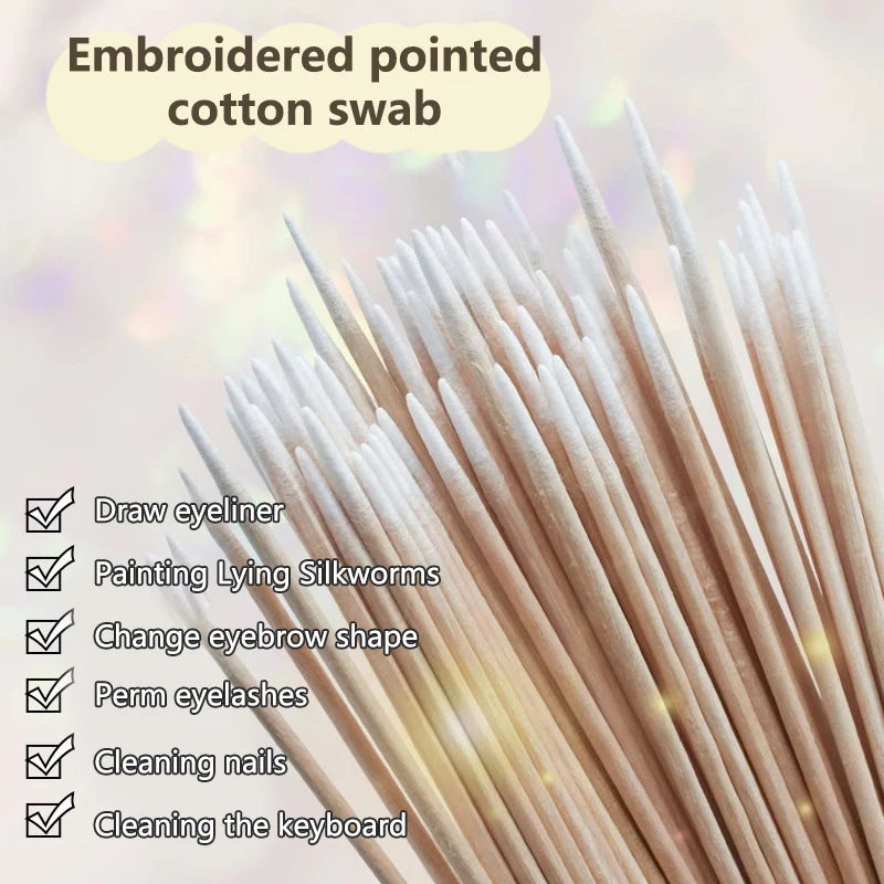 1pcs/3pcs/5pcs Pointed Cotton Swab Tattoo Eyebrow and Eyeliner Correction Cotton Swab for Makeup
