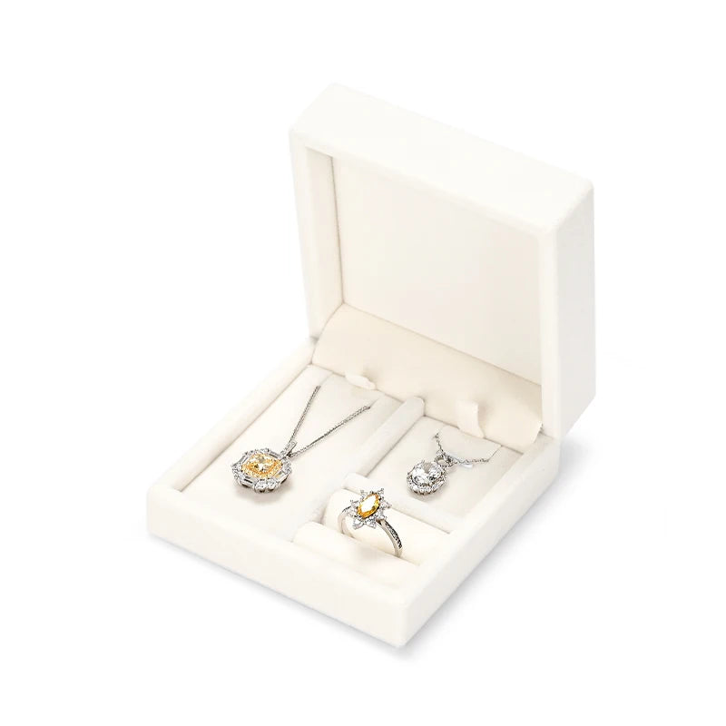Oirlv Portable Velvet Jewelry Box Ring Box Necklace Pendant Storage Box Jewelry Accessories Wedding Gift Box Jewelry Organizer