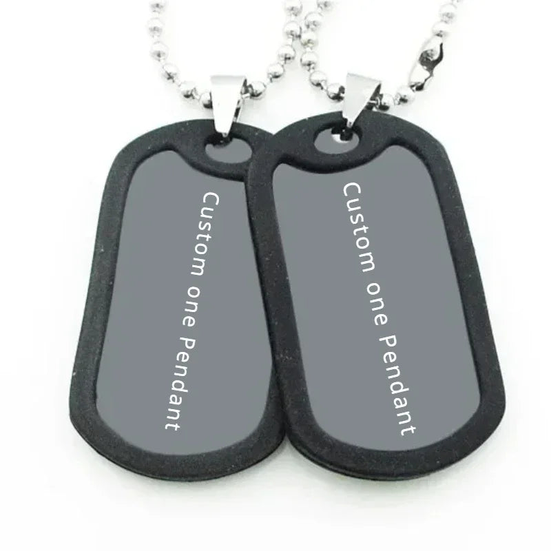 Customized ID Double Dog Tag Military Soldier Circle Pendants Titanium Steel Personalized Necklace Fashion Jewelry Free Carving