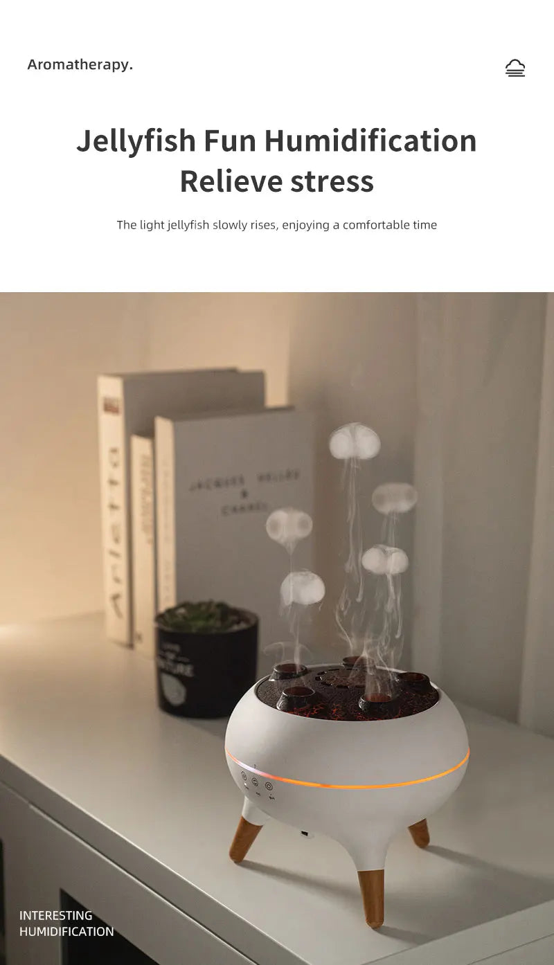 Jellyfish Aroma Humidifier Aromatherapy Diffuser Creative Ultrasonic Essential Oil Diffuser Remote Control Mist Humidifier