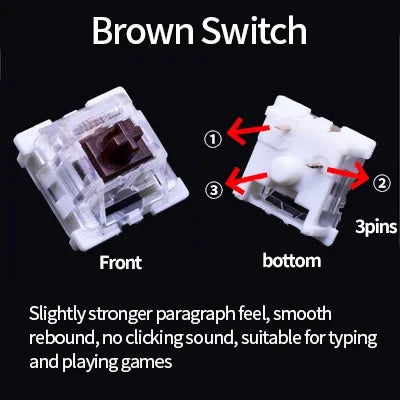 Outemu Switch for Mechanical Keyboard Black Blue Brown Red 3Pin Dustproof Linear Tactile Clicky Silent Compatible with MX Switch