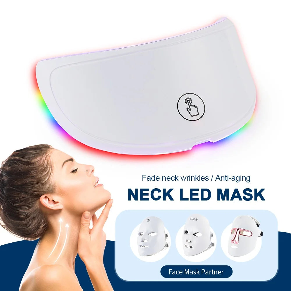 Neck LED Lift Mask Photon Anti-Wrinkle Skin Tightening Neck Beauty Device Skin Brighten Rejuvenation Neck Wrinkle Remover