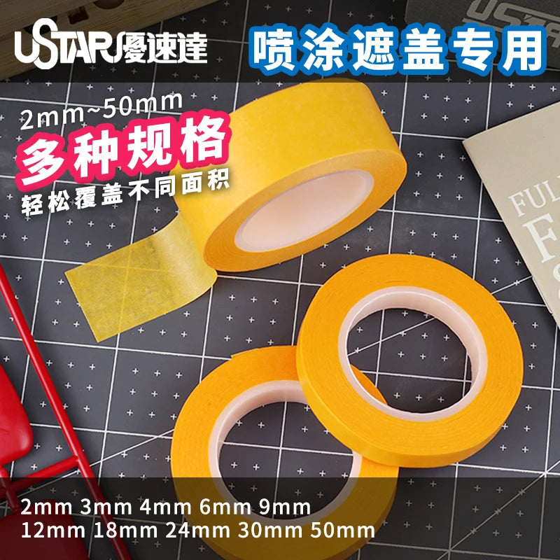 Model Masking Tape Toys Spray Coloring 2mm - 50mm Easy Removal For Model Minature Craft and Art Painting