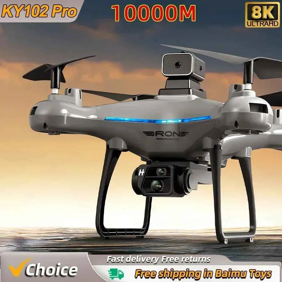 KY102 8K Drone with Dual Camera - Professional 360° Quadcopter, Obstacle Avoidance & Optical Flow Technology - Value Vault Club
