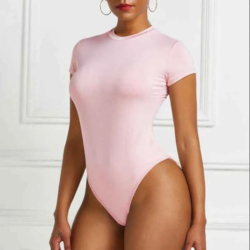 Women's Tops Summer Bodysuit Daily Irregular Breathable Fashion Lady Jumpsuit Top Sexy T-shirts Solid Color Bottom Layer Shirt