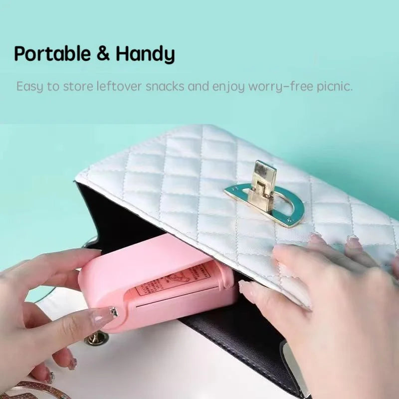Portable Bag Heat Sealer Plastic Package Storage Bag Clip Mini Sealing Machine Handy Sticker Seal For Food Snack Kitchen Gadgets