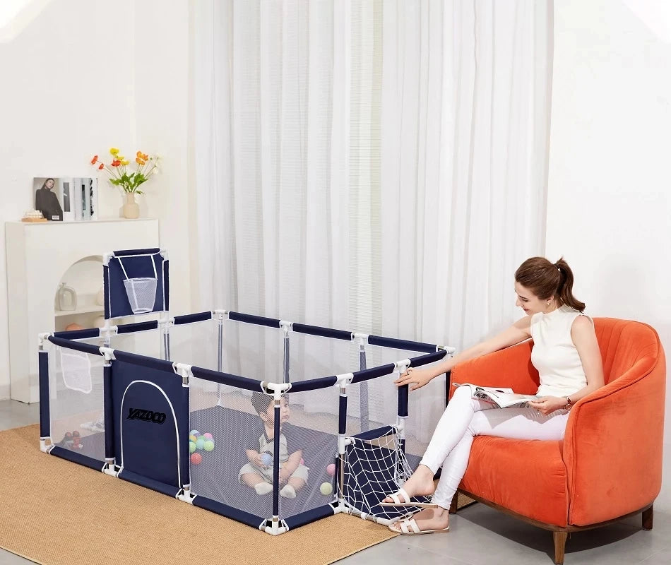 New Arrival Baby Playpen For Children Safety Barrier For Newborn Playground Basketball Ball Pit Playpen Indoor Baby Playground