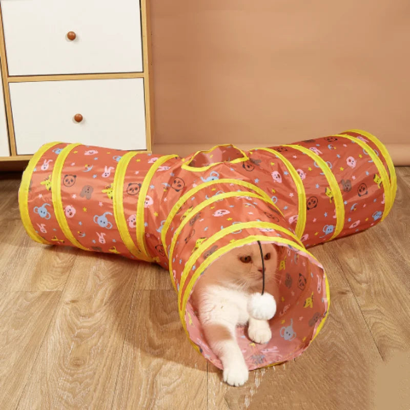 Hot Foldable Cat Tunnel Tube Interactive Fun Kitty Training Toy Boredom Buster for Puppy Kitten Pet Supplies Cat Accessory