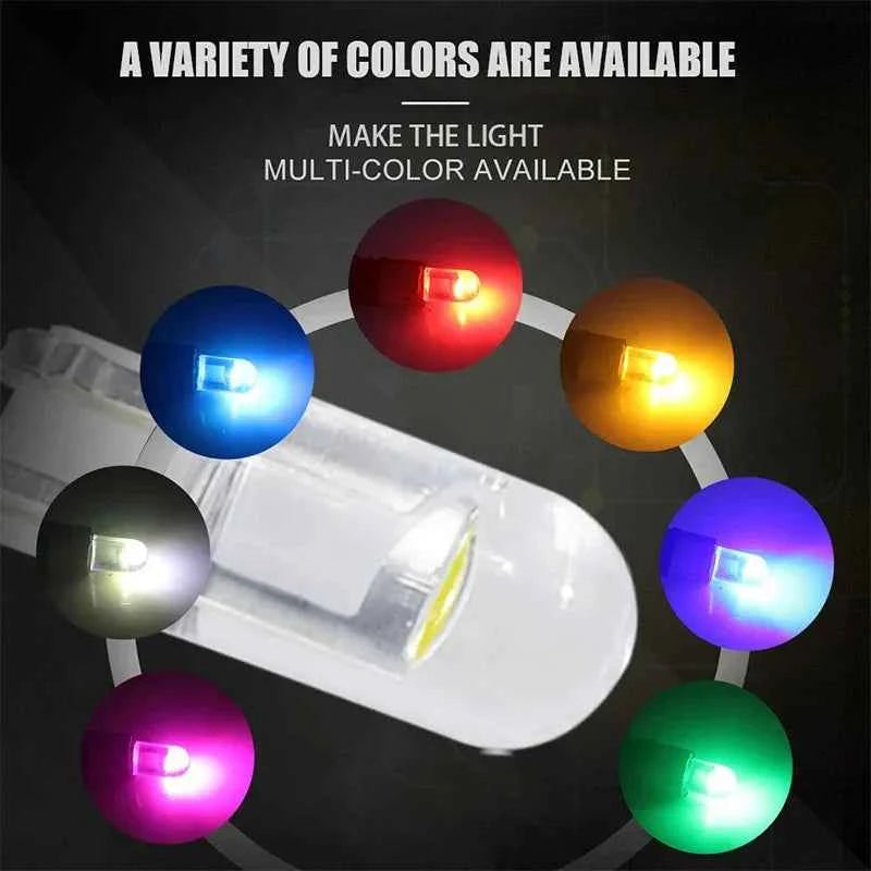 10PCS T10 W5W COB LED Bulbs Car Wedge Parking Lights Auto License Plate Lamps Dome Read Lights 12V Universal