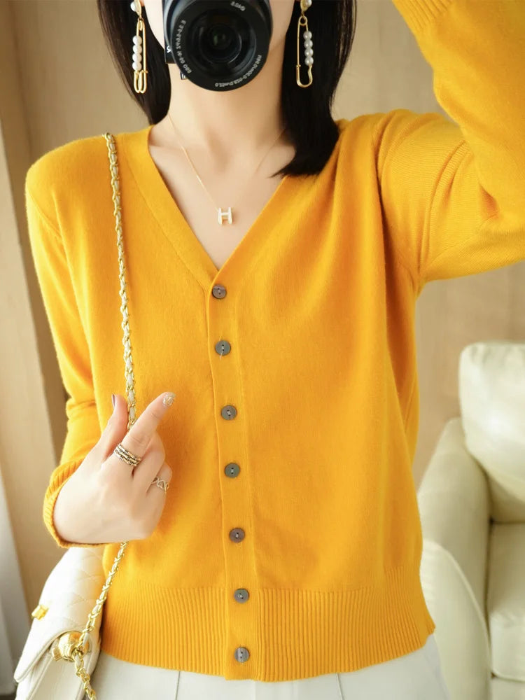 Women Cardigans 2025 Autumn Winter Single Breasted Knitwears Long Sleeve Warm Knit Cardigan Korean Fashion Spring casual Sweater