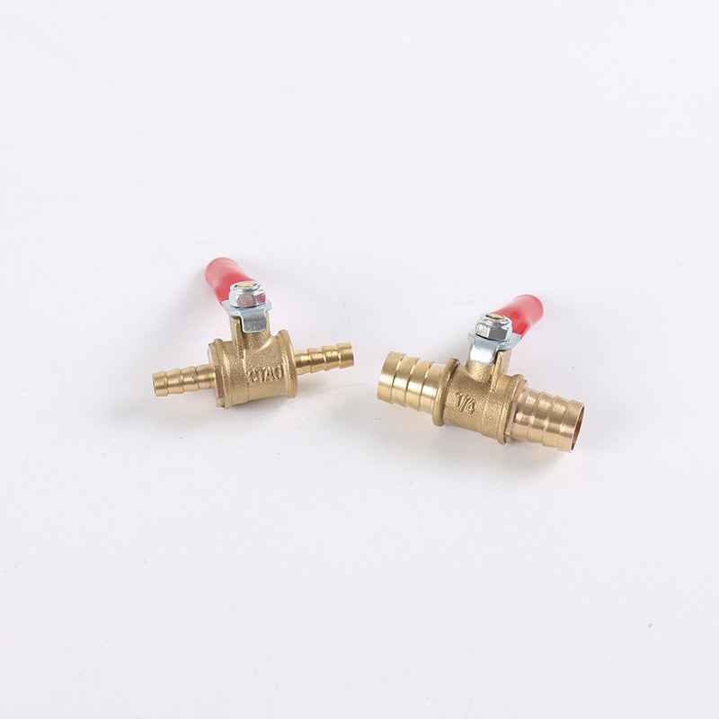 1/4 6mm 8mm 10mm12mm Ball Faucet Shutoff Ball Valve Hose Barb Inline Water Oil Air Gas Fuel Line Small Brass Ball Valve