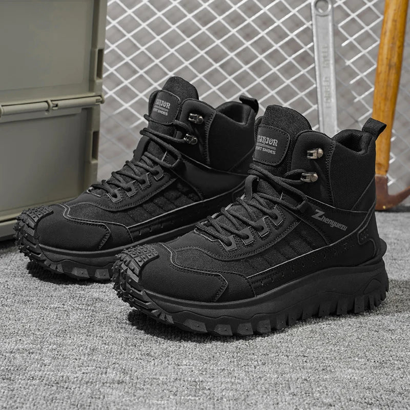 2026 New Outdoor Boots Men's High Top Thick Bottom Tactical Shoes Large Size 47 Hiking Sports Workwear Shoes 48 Casual Style