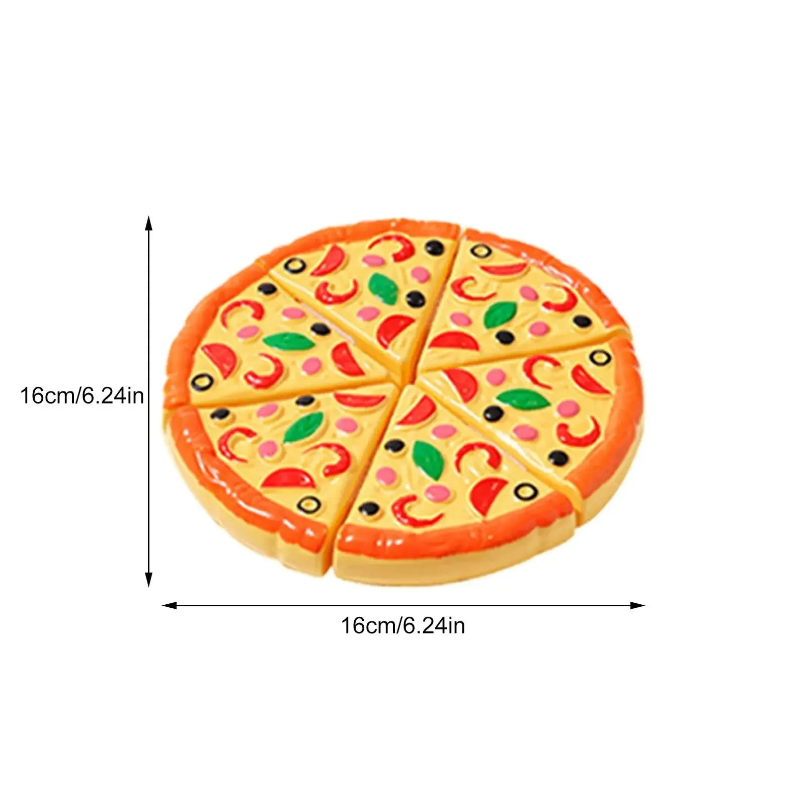 Kids Pizza Cutting Toy - Kitchen Play Accessories, Pretend Cooking Food Fake Pizza Pie Playset for Kids Indoor Play