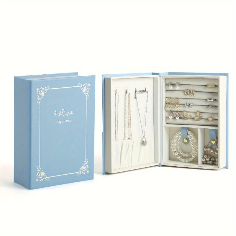 Glamorous Magnetic Jewelry Organizer Chic Diary Shaped Box for Bracelets Necklaces Rings Secure Elegant Storage
