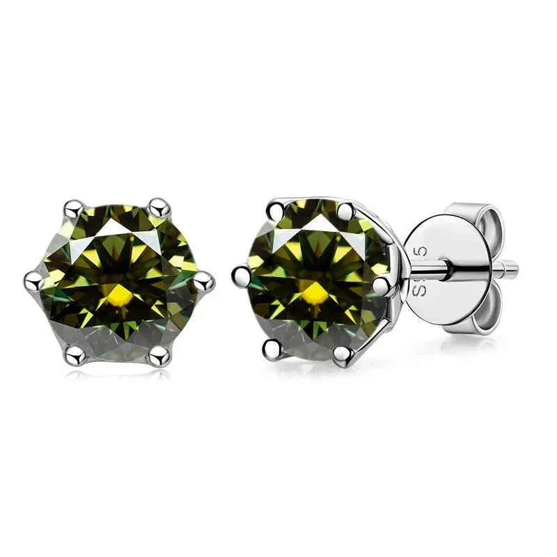 JoyceJelly 1/2/4CT VVS D Color Moissanite Russian Cut 8H8A Lab Diamond Stud Earrings For Women S925 Sterling Silver Fine Jewelry