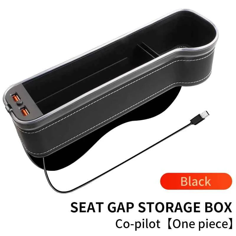 Car Seat Gap Filler Cup Holder 7 Colours Changing LED Car Crevice Storage Organizer Box With 2Usb Charger Car Accessories