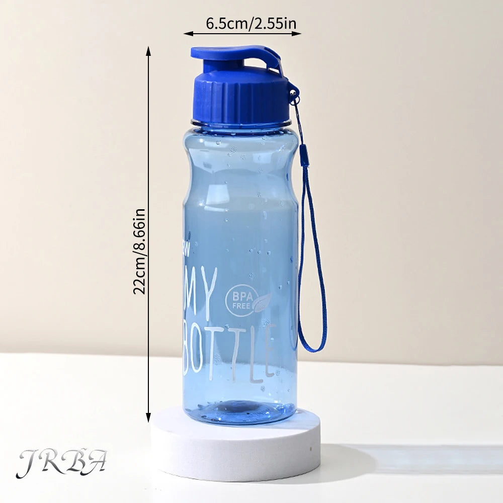 550ml Portable Plastic Water Bottle, Transparent Water Cup, Clamshell With Rope Design, Suitable For Fitness, Office, Outdoor