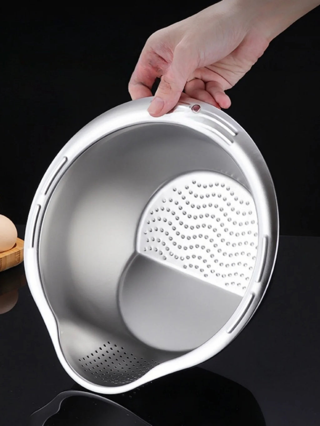Rice Washer Strainer Bowl Stainless Steel Rice Washing Bowl Rice Sieve Colander Fruit And Vegetable Strainer Kitchen Tools