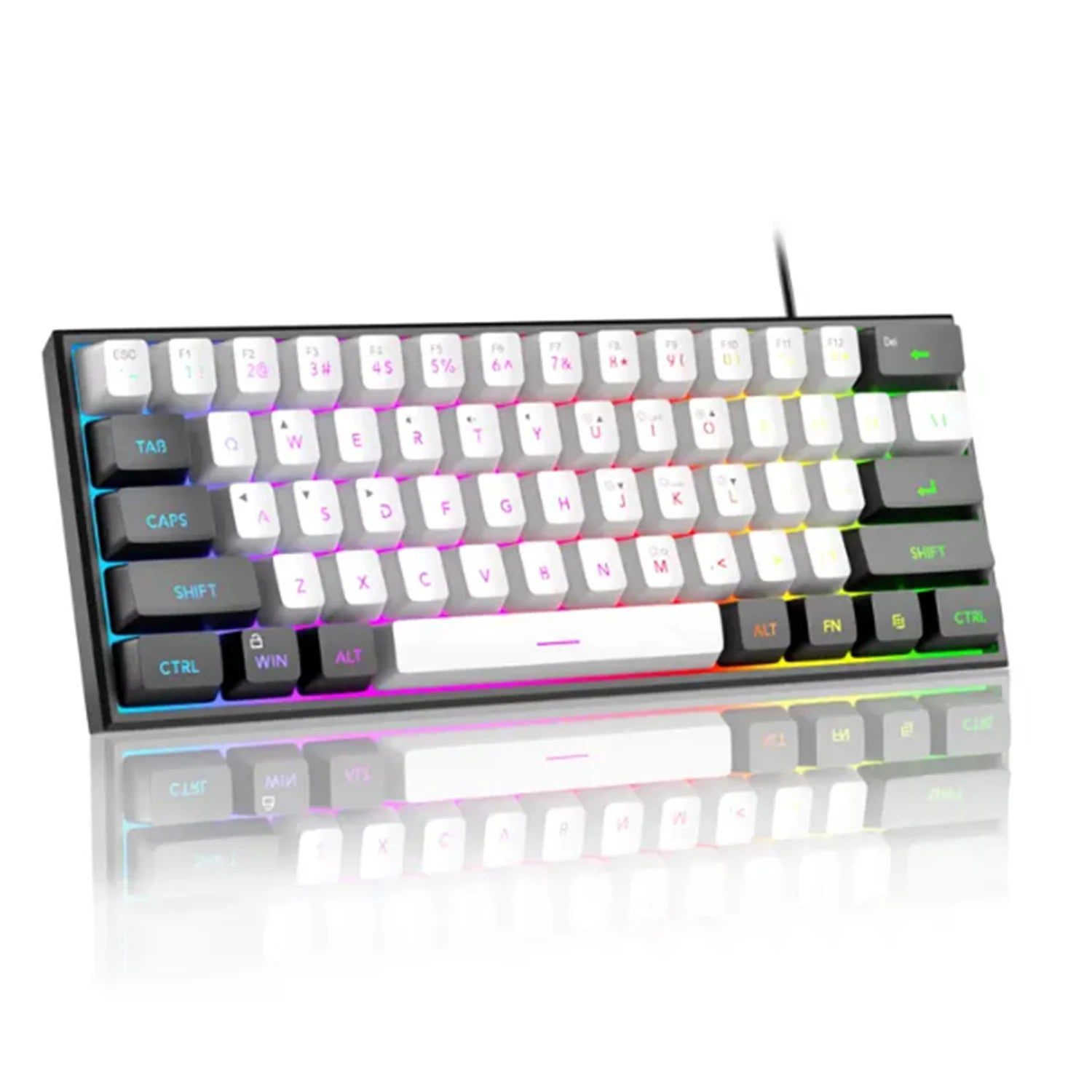 2026 new Mini 60% Compact Wired Keyboard 61 Keys RGB Backlight Membrane Keyboard For Windows PC Office laptop Computer